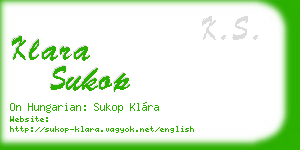 klara sukop business card